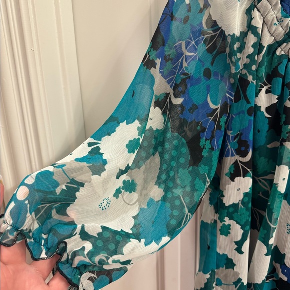 AB Studio XL Teal Floral Top - Picture 5 of 7
